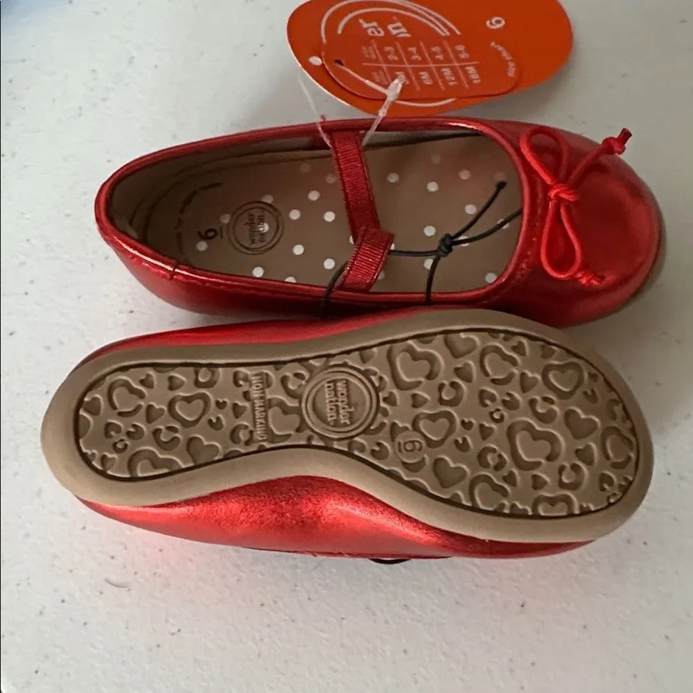 Wonder Nation Girls Mary Jane Shoes – Ruby Red – Size 6